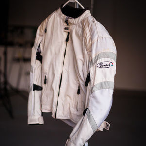Cortech white reflective motocycle riding jacket